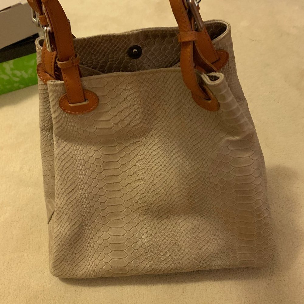 Cream Snakeskin Bag